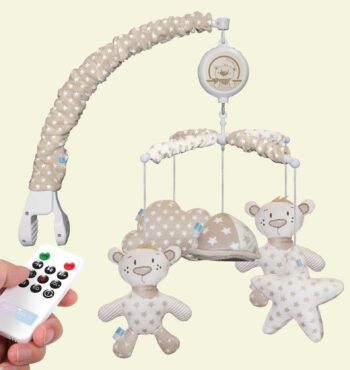 آویز تخت موزیکال رزبرن Teddy Bear Rose Born