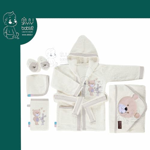 سرویس حوله پنج تکه رزبرن Bear & Kite Rose Born