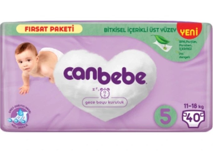 CANBEBE-ADVANTAGE-5-COUNT-40-11-18kg پوشک جان ب ب سایز 5 40 عددی