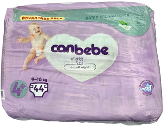 canbeb advantage 4plus-44count-9-16kgپوشک جان ب ب 9-16 کیلو تعداد 44 سایز 4پلاس