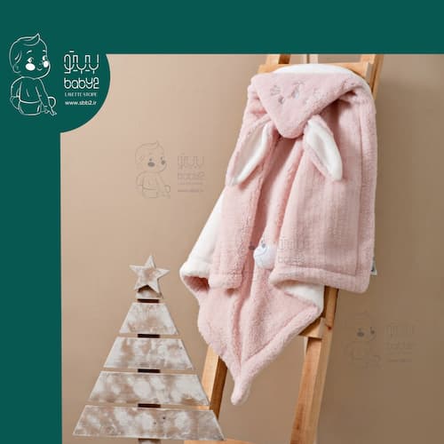 پتو نوزادی کلاهدار مدل خرگوش مامی لند Mamiland