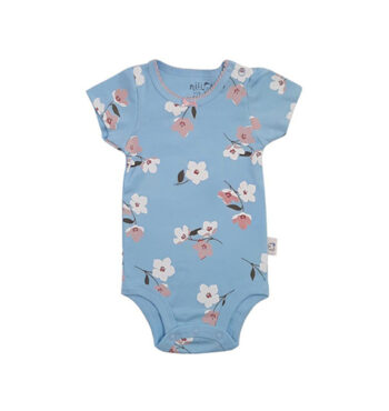 آستین کوتاه زیر دکمه دار طرح لاولی نیلی Nili