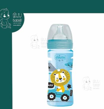 شیشه شیر طرح دار 250 میل طلقی Well Being چیکو Chicco