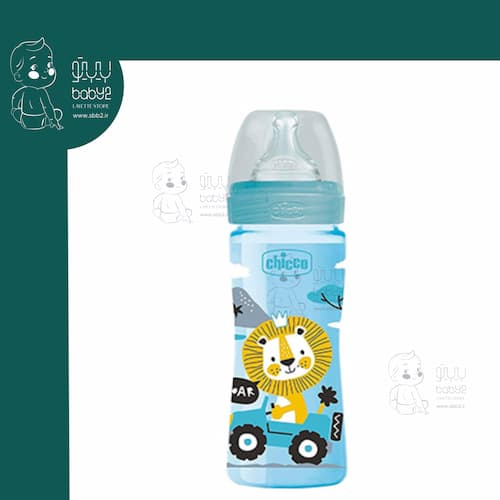 شیشه شیر طرح دار 250 میل طلقی Well Being چیکو Chicco