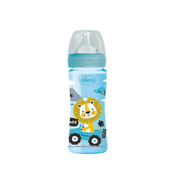 شیشه شیر طرح دار 250 میل طلقی Well Being چیکو Chicco