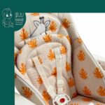 صندلی غذا طرح دار کد 707 زرافه برگ نارنجی هپی بی بی happy baby