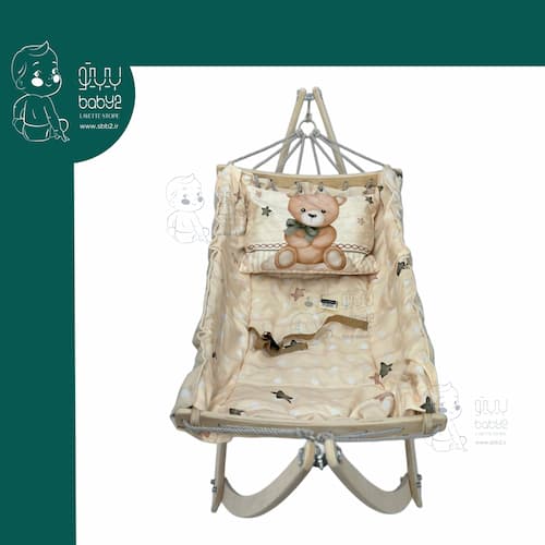 گهواره(ننویی) سنتی چوبی خرس کرم
