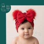 توربان نوزادی مدل پوم دار و پاپیون دار