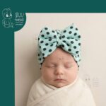 توربان نوزادی مدل پوم دار و پاپیون دار