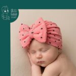 توربان نوزادی مدل پوم دار و پاپیون دار