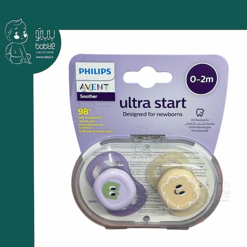 پستانک 6-18 ماه سگ یاسی نارنجی اونت 091/18 Avent Ultra Soft